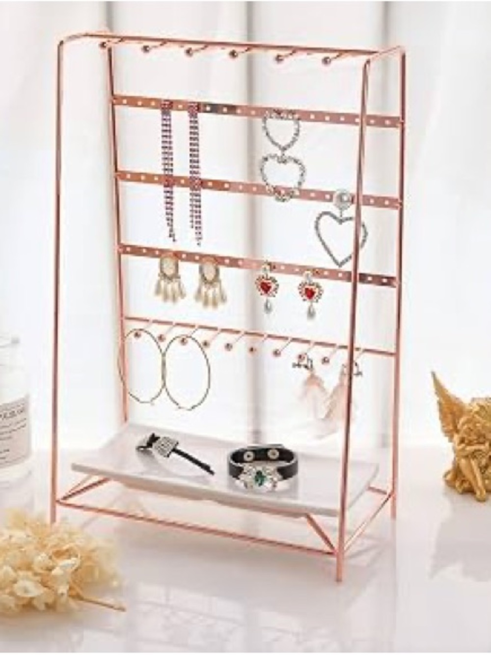 Rose Gold Jewelry Organizer Stand - Picture 4 of 7